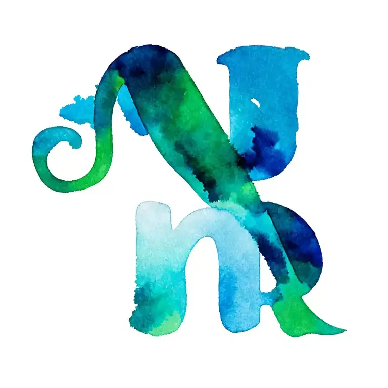 combined letter M and R tattoo design idea