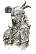 Arabe warrior tattoo design idea