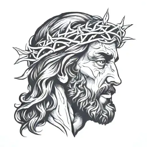 half jesus face tattoo tattoo design idea