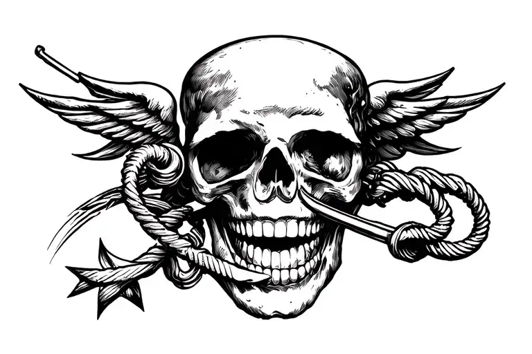 dentist themed tattoo design featuring rod of Asclepius  tattoo design idea