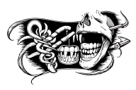 dentist themed tattoo design featuring rod of Asclepius  tattoo design idea