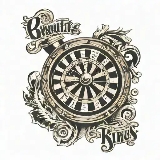 Roulette wheel with quote "Homo vere mortuus non est nisi oblitus tattoo design idea