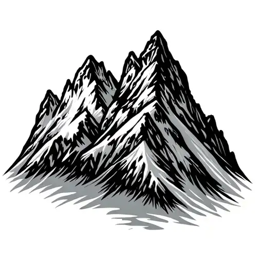 Mountain Silhouette tattoo design idea