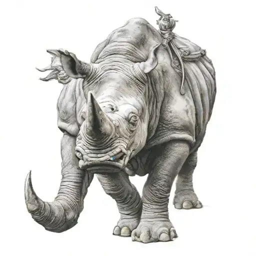 rhino standing strong amidst tattoo design idea