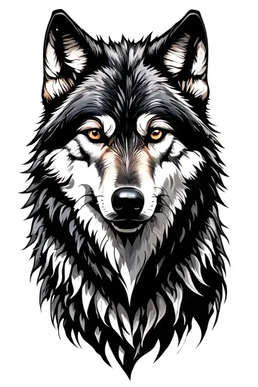 lone wolf, pack walking towards tattoo design idea