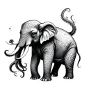 elephant octopus hybrid underwater scene featuring tattoo design idea