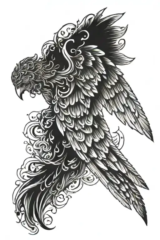 angel one wing attached tattoo design idea