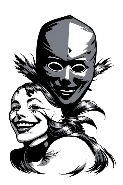 smile now cry later ski masks tattoo design idea