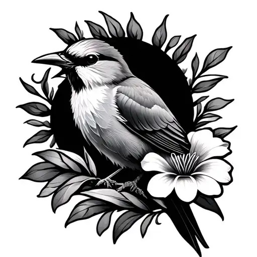 Puerto Rican flower bird horas sin tattoos tattoo design idea