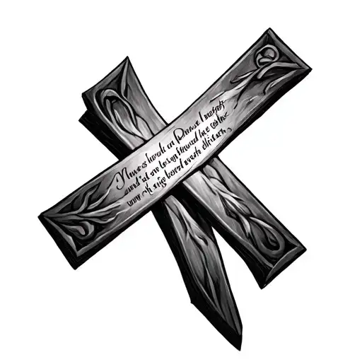 cross tattoo with micah 7:8 bible verse tattoo design idea