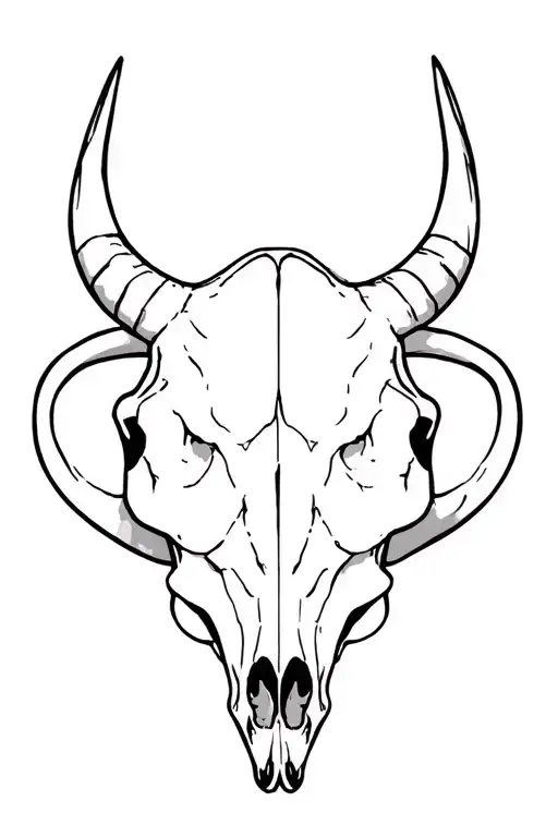 Buffalo Skull tattoo design idea