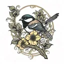 chickadee perched southern gothic inspired tattoo tattoo design idea