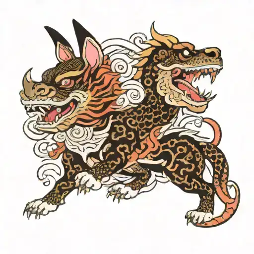 dog, dragon, ox, bunny and monkey japanese tattoo design idea