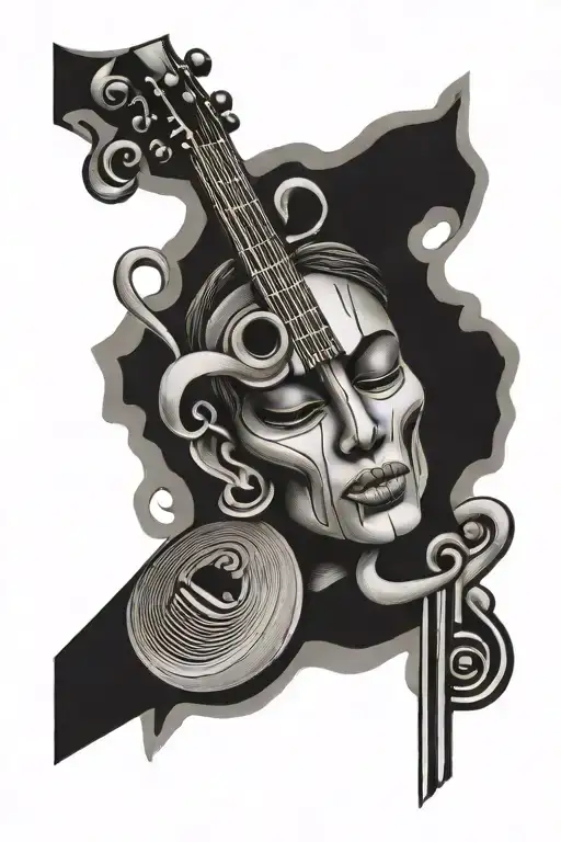 quisquellano with musical bars tattoo design idea