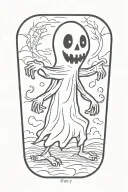 halloween ghost tattoo design idea
