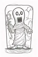 halloween ghost tattoo design idea