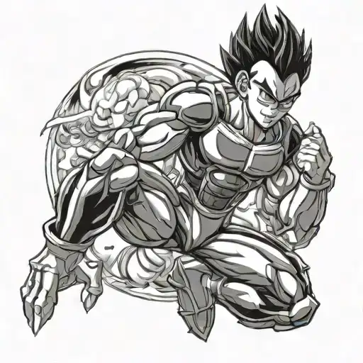 vegeta dragon ball tattoo design idea
