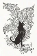 phoenix wolf howling at the moon tattoo design idea