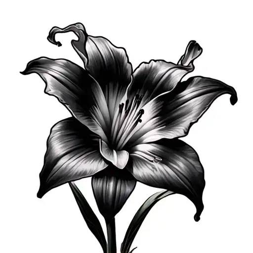 daylily tattoo design idea