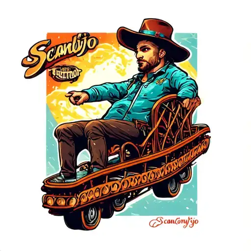 a scandjo in a classic roller coaster tattoo design idea