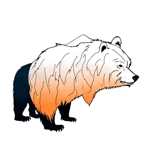 Bear with the mascotte of Bruges and Berlin melted together tattoo design idea