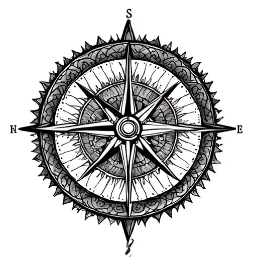 Mandala Compass tattoo design idea