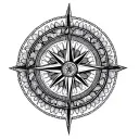 Mandala Compass tattoo design idea