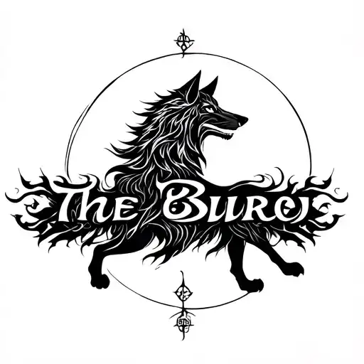 Virgo glyph, wolf, incorporate word "The Best" devi durga tattoo design idea