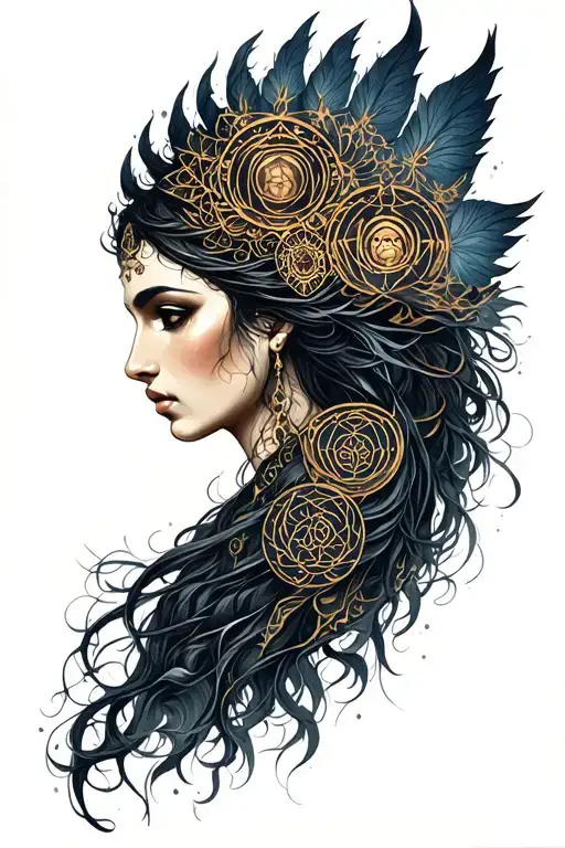 hecate triple goddess tattoo design idea