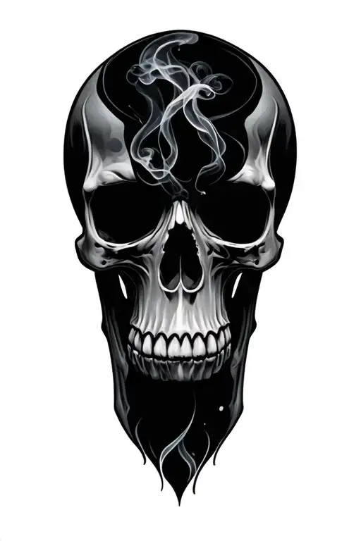 skull smoke tattoo design idea