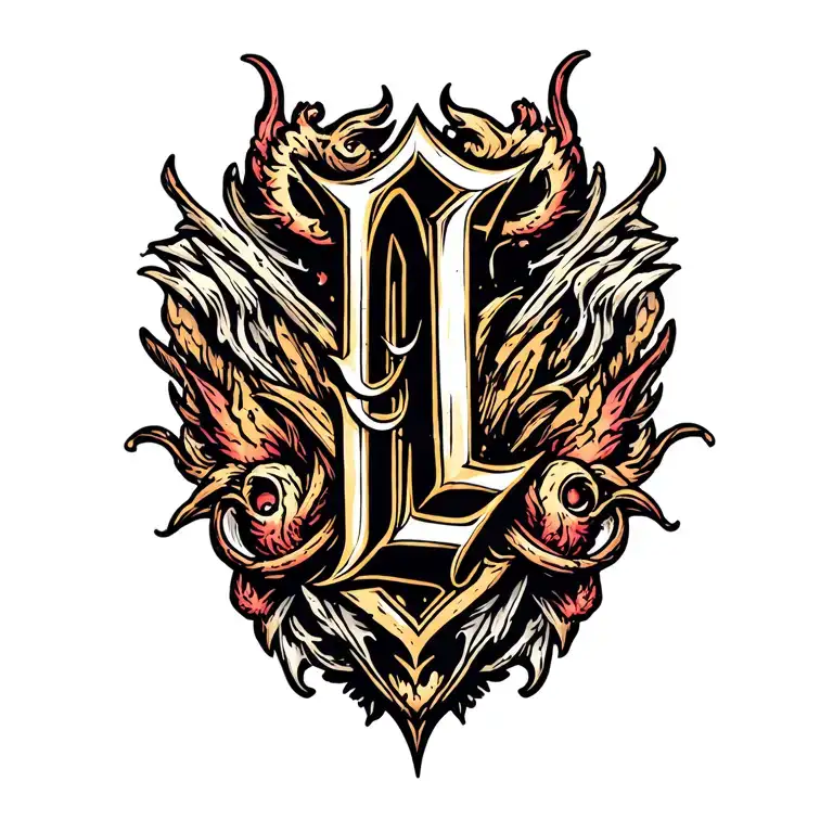 Initials A nad L font tattoo design tattoo design idea