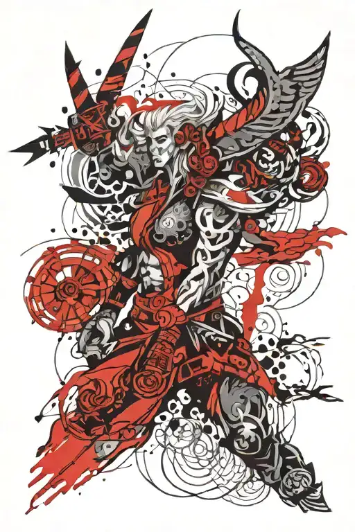 Norse Mythology arm sleeve tattoo design idea