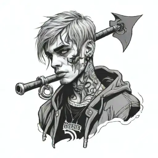 lil peep hellboy tattoo design inspired tattoo design idea
