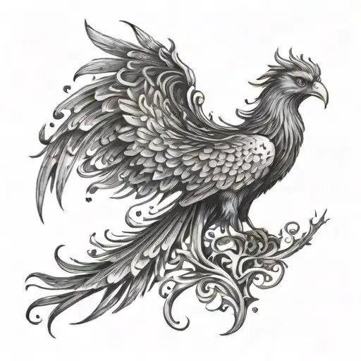 A tattoo of a phoenix rising from the ashes, symbolizing rebirth and renewal in both your personal life and career tattoo design idea