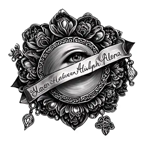 Show me pictures of a tattoo idea I want a bracelet with charms around my wrist with the names Heaven Aaliyah and Alora  tattoo design idea