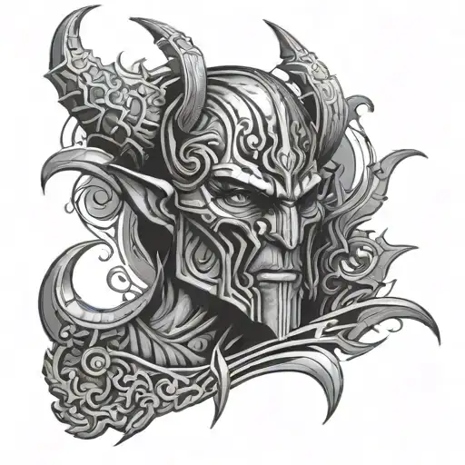 elder scrolls wrapped tattoo design idea