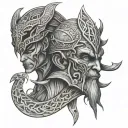 elder scrolls wrapped tattoo design idea