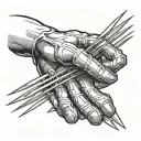 wolverine claws extended fine line tattoo tattoo design idea
