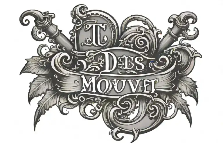 Ut Deus Movet in old English font surrounded tattoo design idea