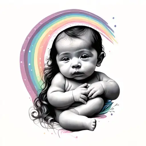 rainbow baby after loss tatto mixed tattoo design idea