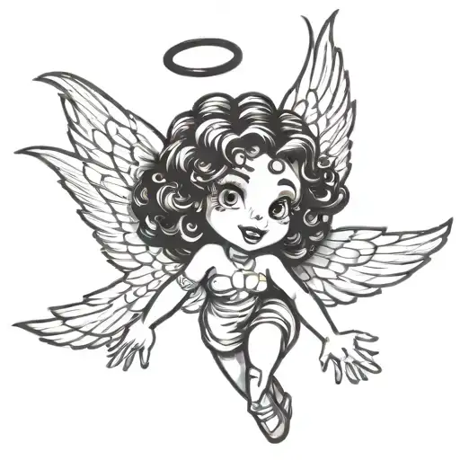 angel betty boop  tattoo design idea