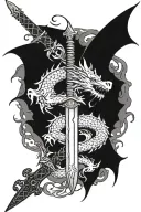 dragon and sword  tattoo design idea