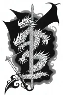 dragon and sword  tattoo design idea