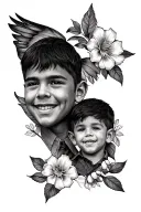 memorial tattoo for a lost father son tattoo design idea