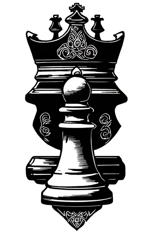 "Rayaan" king chess piece tattoo design idea
