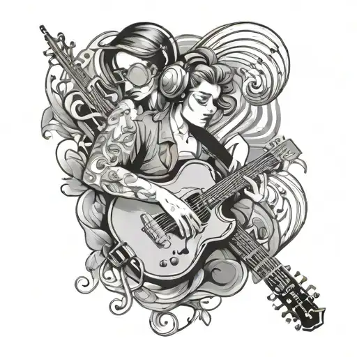 Music lovers tattoo design idea