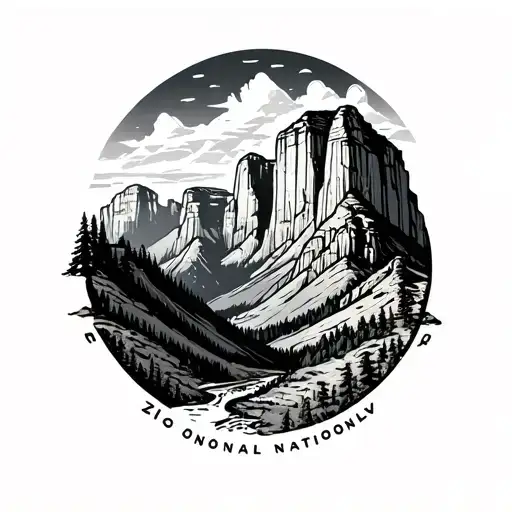 Zion national park tattoo design idea
