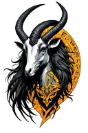 arcangel Uriel with capricorn zodiac sign tattoo design idea