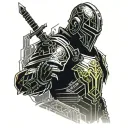 knight holding a sword tattoo design idea