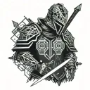 knight holding a sword tattoo design idea